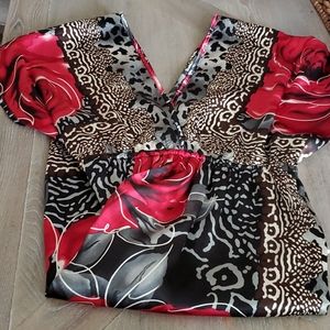 Women animal & rose print dress